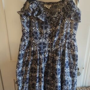 Torrid Blue and White Maxi Dress